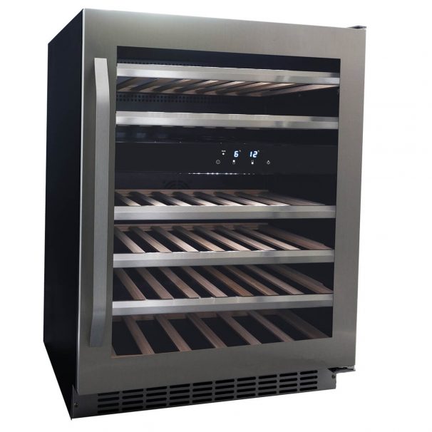 DWC134KD1BSS Danby 46 Bottle Freestanding, Dual Zone Wine Cooler in